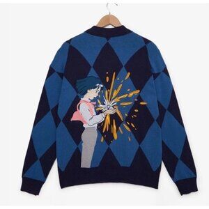 Studio Ghibli Howl's Moving Castle Calcifer Collared Women's Cardigan Size XS